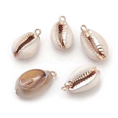 Electroplate Cowrie Shell Pendants BSHE-L037-04-1