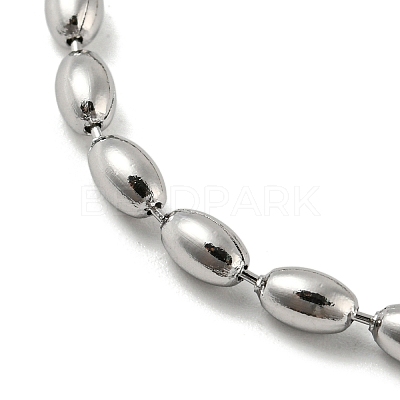 Non-Tarnish 201 Stainless Steel Rugby Beaded Chain Bracelets BJEW-G696-01B-P-1