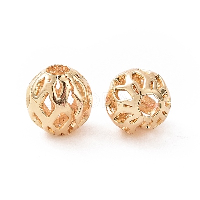 Brass Hollow Beads KK-E046-04C-G-1