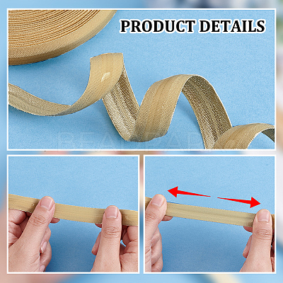 1 Roll Flat Nylon & Spandex Non-Slip Elastic Cord OCOR-NB0002-56A-1