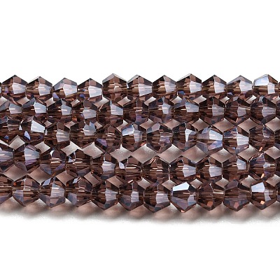 Transparent Electroplate Glass Beads Strands GLAA-F029-3mm-C05-1