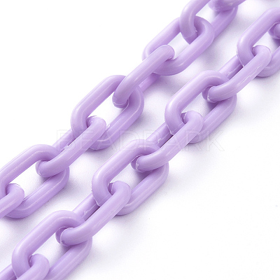 Personalized ABS Plastic Cable Chain Necklaces LS-NJEW-JN02849-04-1