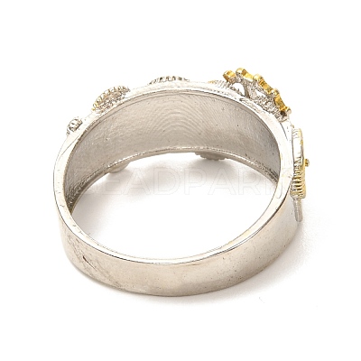 Geometry with Gear Finger Ring for Men Women RJEW-O047-04ASG-1
