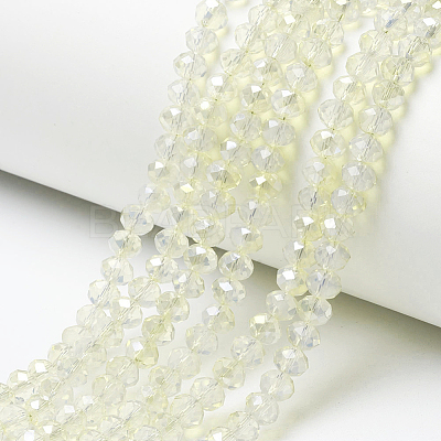 Electroplate Transparent Glass Beads Strands EGLA-A034-T3mm-H21-1