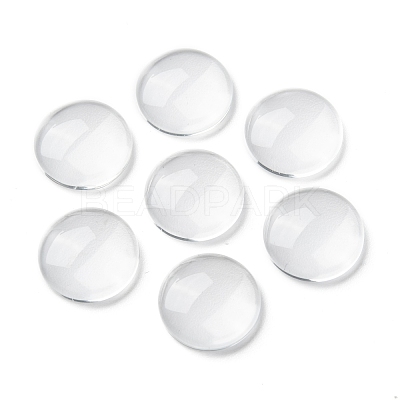 Transparent Glass Cabochons GGLA-R026-15mm-1