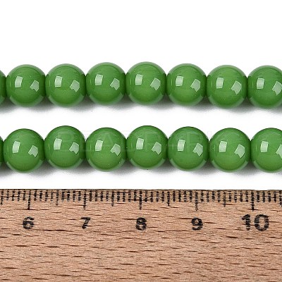 Opaque Solid Color Glass Beads Strands GLAA-T032-P8mm-17-1