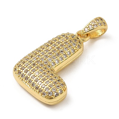 Brass Micro Pave Cubic Zirconia Pendants KK-E061-03G-12-1