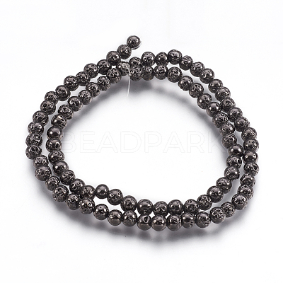 Electroplate Natural Lava Rock Beads Strands G-I200-17B-1