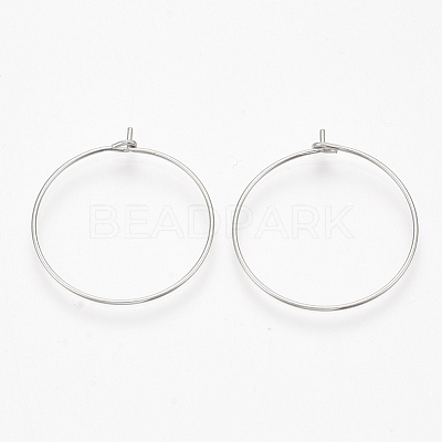 304 Stainless Steel Hoop Earring Findings X-STAS-T047-17-1
