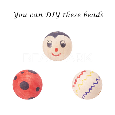 Unfinished Wood Beads WOOD-S651-6mm-LF-1
