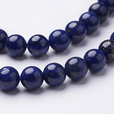 Dyed Grade A Natural Lapis Lazuli Beads Strands GSR8mmC123-1