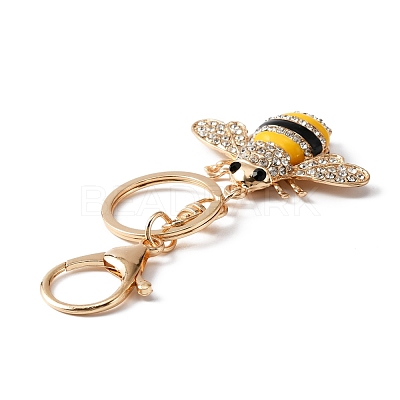 Enamel Bumble Bee Keychains KEYC-WH0027-89A-1