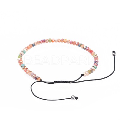 Adjustable Electroplate Glass Braided Bead Bracelets BJEW-JB04588-04-1