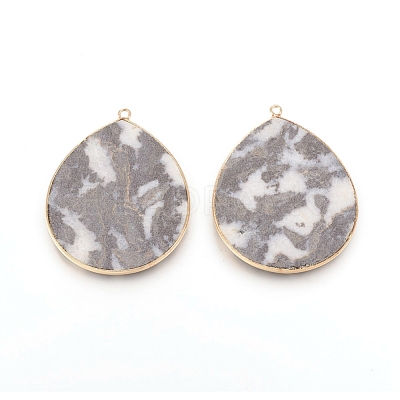 Natural Zebra Jasper Pendants G-E526-01I-1