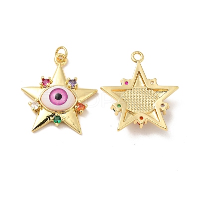 Brass Micro Pave Colorful Cubic Zirconia Pendants ZIRC-E006-05G-01-1