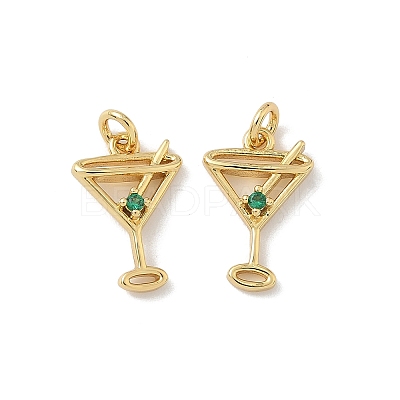 Brass Pave Cubic Zirconia Pendants X-KK-P325-17B-G-1