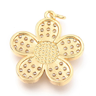 Brass Micro Pave Clear Cubic Zirconia Pendants X-KK-I683-05C-1