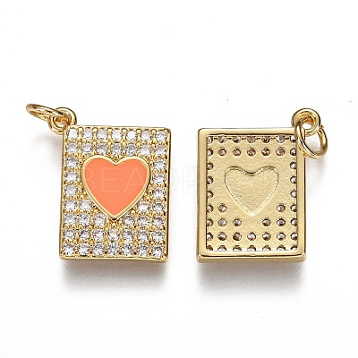 Brass Micro Pave Clear Cubic Zirconia Pendants ZIRC-B002-30G-I-1