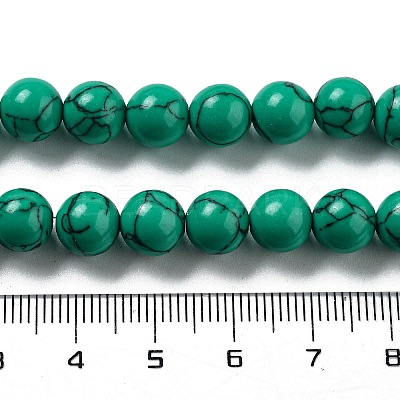 Synthetical Turquoise Gemstone Round Bead Strands TURQ-R035-8mm-02-1