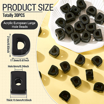 Acrylic European Beads OACR-TAC0013-14D-1