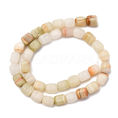 Natural Green Banded Calcite(Afghan Jade) Beads Strands G-B155-D02-1