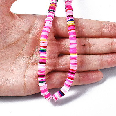 Handmade Polymer Clay Beads Strands CLAY-R089-6mm-096-1