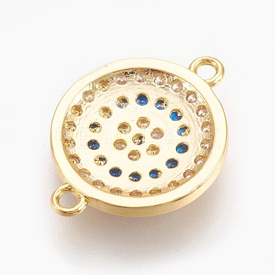 Brass Micro Pave Cubic Zirconia Links ZIRC-O026-06G-NR-1