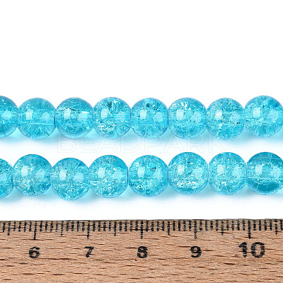 Spray Painted Crackle Transparent Glass Beads Strands X-CCG-Q001-8mm-06-A-1