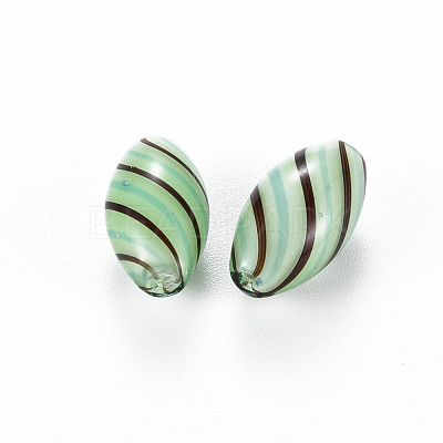 Opaque Handmade Blown Glass Globe Beads X-GLAA-T012-07-1