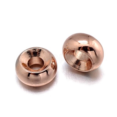 Rondelle Brass Spacer Beads KK-F0317-09RG-NR-1
