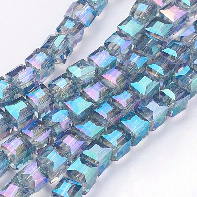 Electroplate Glass Bead Strands X-EGLA-R064-6mm-09-1