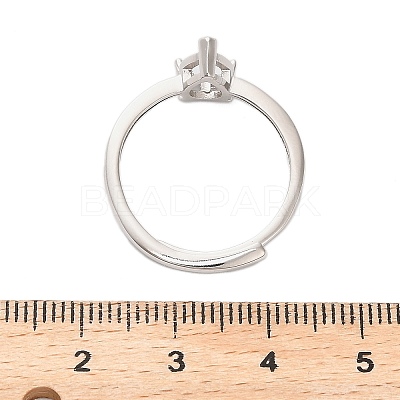 Rhodium Plated 925 Sterling Silver Adjustable Solitaire Ring Settings STER-NH0016-01A-P-1