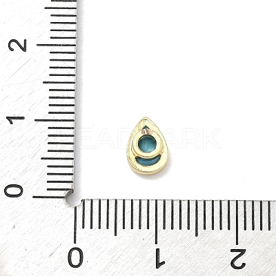 Teardrop Brass Micro Pave Cubic Zirconia Cabochons KK-P345-13G-B08-1