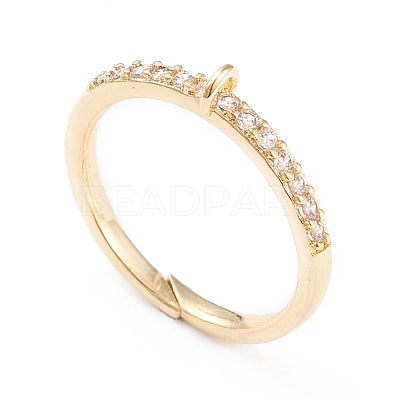 Brass Cuff Finger Ring Settings KK-L155-34G-1