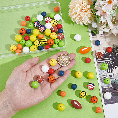 68Pcs 14 Styles Food Grade Eco-Friendly Silicone Beads SIL-GA0001-24A-1