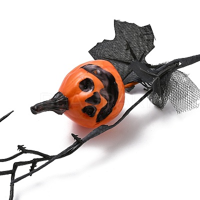 Plastic & Foam Artificial Pumpkin Floral Pick with Maple Leaf TH-CBAC0DE-03-1