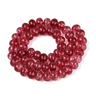Crackle Transparent Glass Beads Strands GLAA-N074-02B-04-1