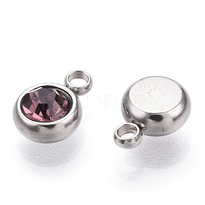 201 Stainless Steel Rhinestone Charms STAS-S068-06-1