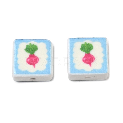 Printed Handmade Porcelain Beads PORC-G016-04P-1