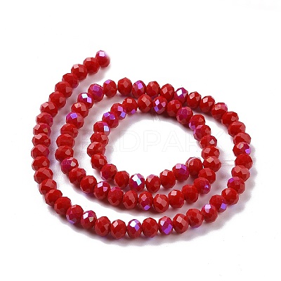 Electroplate Opaque Solid Color Glass Beads Strands EGLA-A034-P8mm-L04-1