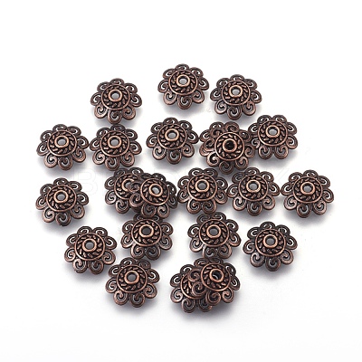 Tibetan Style Bead Caps TIBEB-00955-R-NR-1