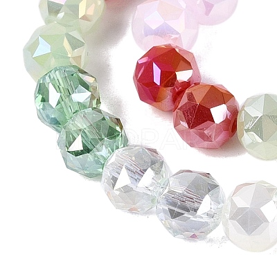 Electroplate Imitation Jade & Opaque & Transparent Glass Beads Strands EGLA-Q135-8MM-A07-1