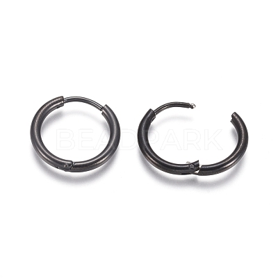 304 Stainless Steel Huggie Hoop Earrings EJEW-F111A-17mm-B-1