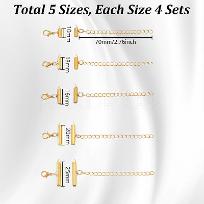 20Pcs 5 Style Brass Slide On End Clasp Tubes HJEW-PH02014-1