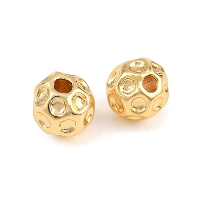 Brass Textured Spacer Beads KK-CBABC34-05G-1