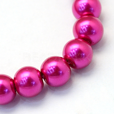 Baking Paint Pearlized Glass Pearl Round Bead Strands X-HY-Q003-10mm-17-1