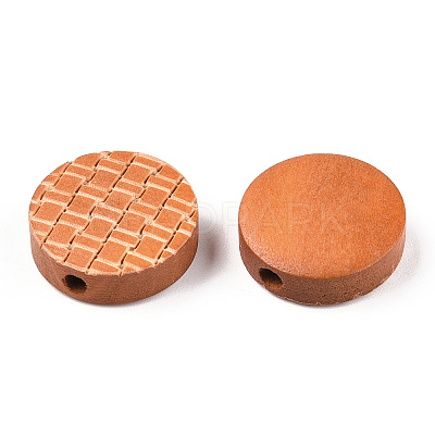 Painted Natural Wood Beads WOOD-N006-05C-1