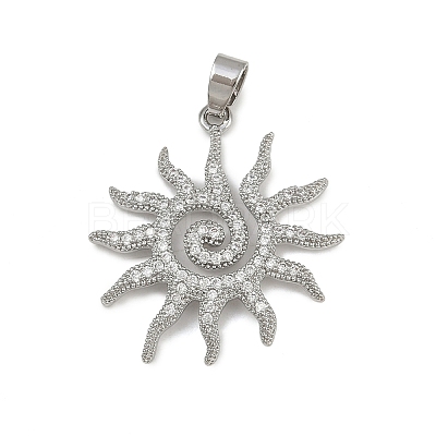 Brass Micro Pave Cubic Zirconia Pendants KK-K303-01P-1