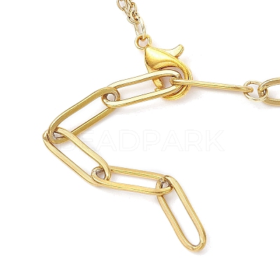 Alloy Butterlfy Charm 304 Stainless Steel Paperclip Chain Satellite Chain Anklets for Women AJEW-AN00755-1