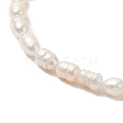 Natural Pearl Rice Beaded Anklets AJEW-AN00534-1